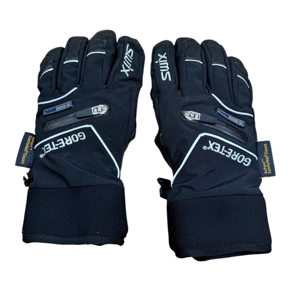 Swix H1396 Gore-Tex Ski Gloves Small Black Leather Snowboard Winter Insulated